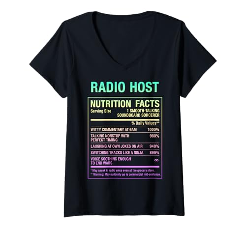 Damen Radio-Host T-Shirt mit V-Ausschnitt Damen Radio-Host T-Shirt mit V-Ausschnitt von Funny Gifts & Tees for Radio Hosts