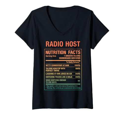 Damen Radio-Host T-Shirt mit V-Ausschnitt Damen Radio-Host T-Shirt mit V-Ausschnitt von Funny Gifts & Tees for Radio Hosts