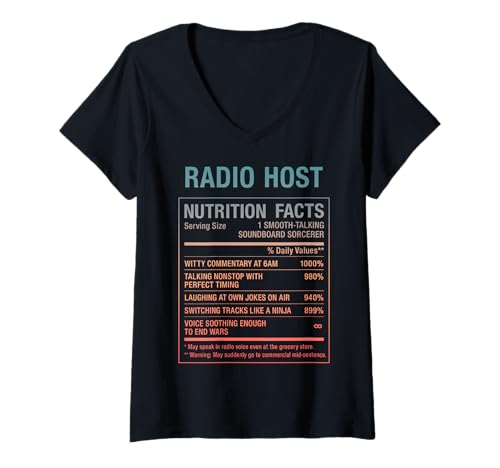 Damen Radio-Host T-Shirt mit V-Ausschnitt Damen Radio-Host T-Shirt mit V-Ausschnitt von Funny Gifts & Tees for Radio Hosts