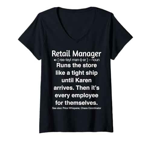 Damen Restaurantmanager T-Shirt mit V-Ausschnitt von Funny Gifts & Tees for Restaurant Managers
