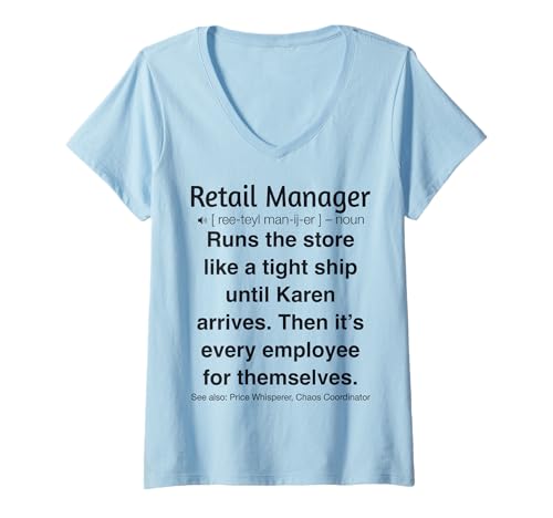 Damen Einzelhandelsleiter T-Shirt mit V-Ausschnitt Damen Einzelhandelsleiter T-Shirt mit V-Ausschnitt von Funny Gifts & Tees for Retail Managers