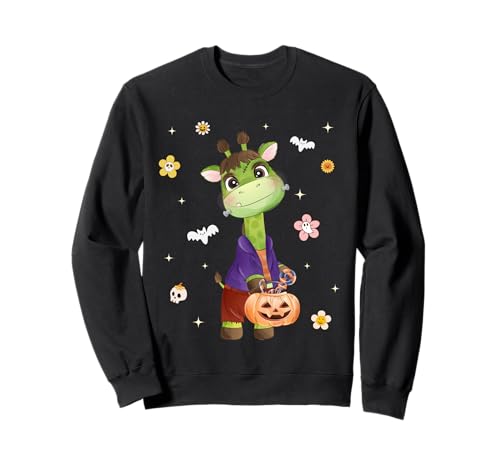 Men Women Kids Groovy Retro Pumpkin Giraffe Spooky Halloween Sweatshirt Men Women Kids Groovy Retro Pumpkin Giraffe Spooky Halloween Sweatshirt von Funny Giraffe Boo Halloween Costume Animals Lover
