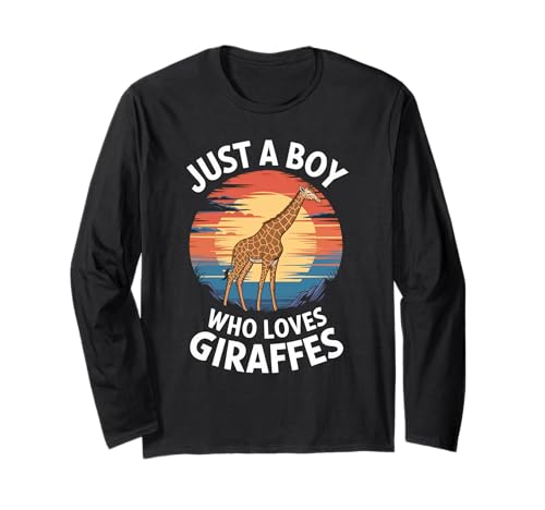 Nur EIN Junge, der Giraffen liebt Tierliebhaber Giraffen für Kinder Langarmshirt von Funny Giraffe Lover Clothing