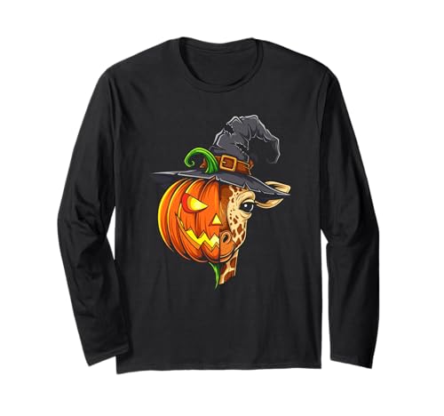 Giraffe Kürbis Jack O Laterne Halloween Kinder Herren Damen Langarmshirt Giraffe Kürbis Jack O Laterne Halloween Kinder Herren Damen Langarmshirt von Funny Giraffe Lovers Halloween Pumpkin Outfits
