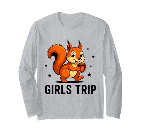 Eichhörnchen Mädchen Reise Spaß Urlaub Langarmshirt von Funny Girls Trip Group Vacation Outfit Tees