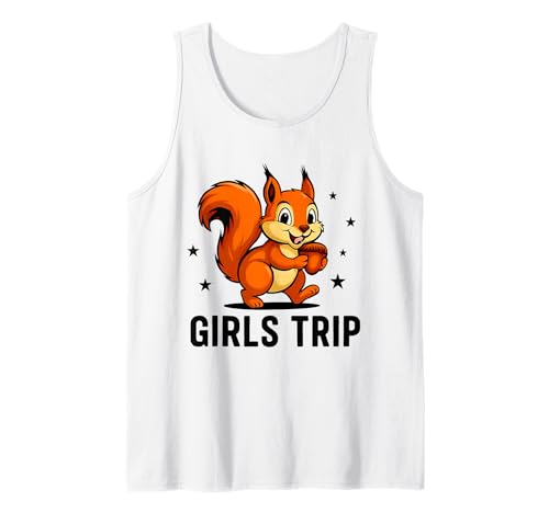 Eichhörnchen Mädchen Reise Spaß Urlaub Tank Top von Funny Girls Trip Group Vacation Outfit Tees