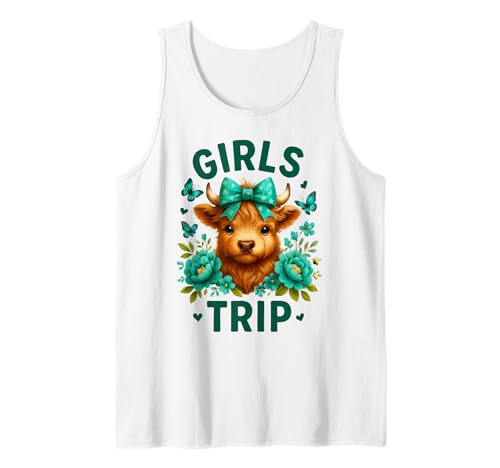 Girls Trip Kuh Floral Cute Ladies Weekend Tank Top von Funny Girls Trip Group Vacation Outfit Tees