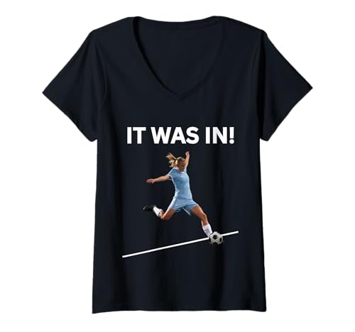 Damen Lustiger Fußballspieler für Mädchen und Damen, Fußball-Humor T-Shirt mit V-Ausschnitt von Funny Girls Womens Soccer Players Sideline Support