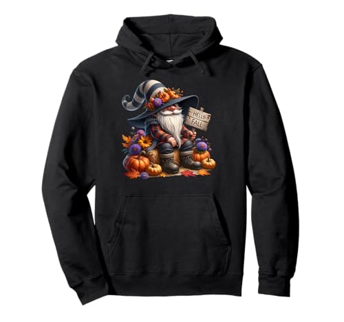 Funny Autumn GNOME Graphic for Women Men and Kids Hello Fall Pullover Hoodie Funny Autumn GNOME Graphic for Women Men and Kids Hello Fall Pullover Hoodie von Funny Gnomes And Fall Must Haves For Autumn Lover