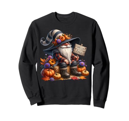 Funny Autumn GNOME Graphic for Women Men and Kids Hello Fall Sweatshirt Funny Autumn GNOME Graphic for Women Men and Kids Hello Fall Sweatshirt von Funny Gnomes And Fall Must Haves For Autumn Lover