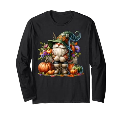 Funny Pumpkin Autumn GNOME for Women Men Cute Pumpkin Fall Langarmshirt Funny Pumpkin Autumn GNOME for Women Men Cute Pumpkin Fall Langarmshirt von Funny Gnomes And Fall Must Haves For Autumn Lover
