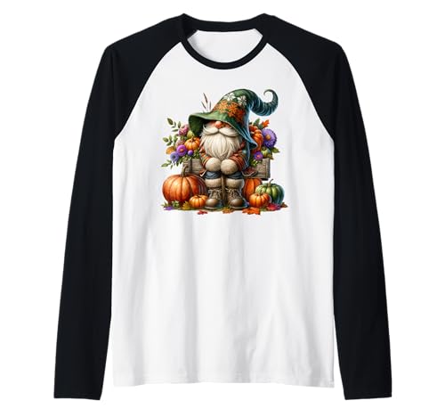 Funny Pumpkin Autumn GNOME for Women Men Cute Pumpkin Fall Raglan Funny Pumpkin Autumn GNOME for Women Men Cute Pumpkin Fall Raglan von Funny Gnomes And Fall Must Haves For Autumn Lover