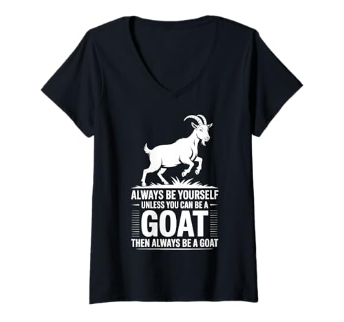 Damen Ziege lustige Ziege T-Shirt mit V-Ausschnitt Damen Ziege lustige Ziege T-Shirt mit V-Ausschnitt von Funny Goat Cool Goats Design