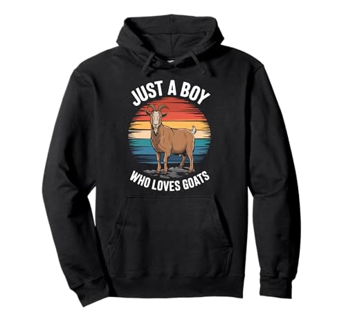 Just a Boy Who Loves Goats Vintage Jungen Kinder Ziege Pullover Hoodie Just a Boy Who Loves Goats Vintage Jungen Kinder Ziege Pullover Hoodie von Funny Goat Lover Apparel for Men Women