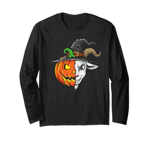 Jack-O-Laterne mit Ziegenkürbis-Motiv, Halloween, Kinder, Herren und Damen Langarmshirt Jack-O-Laterne mit Ziegenkürbis-Motiv, Halloween, Kinder, Herren und Damen Langarmshirt von Funny Goat Lovers Halloween Pumpkin Outfits