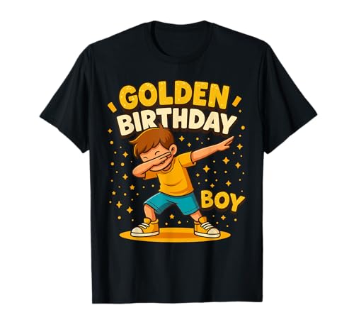 Goldener Geburtstag Jungen Geburtstag Kleinkind Geburtstag Party Dekoration T-Shirt Goldener Geburtstag Jungen Geburtstag Kleinkind Geburtstag Party Dekoration T-Shirt von Funny Golden Birthday Boy Outfit For Toddlers