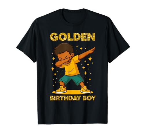 Goldener Geburtstag Jungen Geburtstag Kleinkind Geburtstag Party Dekoration T-Shirt Goldener Geburtstag Jungen Geburtstag Kleinkind Geburtstag Party Dekoration T-Shirt von Funny Golden Birthday Boy Outfit For Toddlers