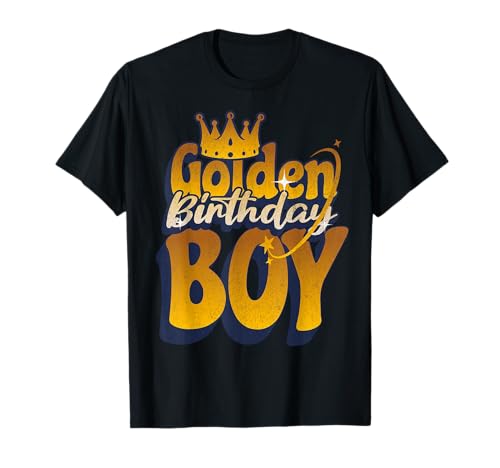 Goldener Geburtstag Jungen Geburtstag Kleinkind Geburtstag Party Dekoration T-Shirt Goldener Geburtstag Jungen Geburtstag Kleinkind Geburtstag Party Dekoration T-Shirt von Funny Golden Birthday Boy Outfit For Toddlers