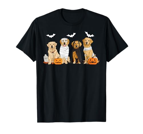 Niedliche goldene RETR Hunde Geist Mama Hexe gruselig Halloween Boo T-Shirt von Funny Golden Retriever Lover Halloween Dog Mom Dad