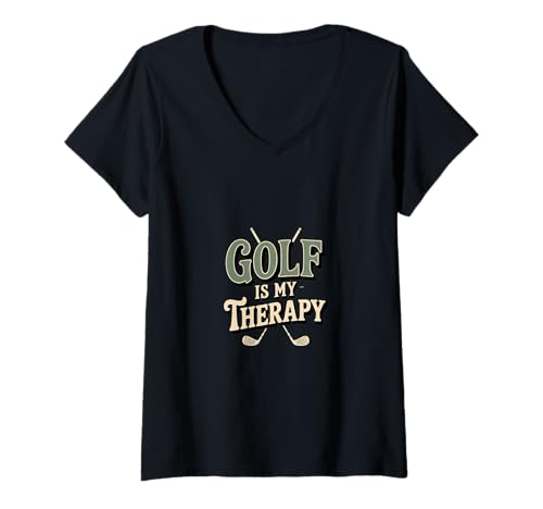 Damen Golf is My Therapy Lustiges Golfer-Zitat. T-Shirt mit V-Ausschnitt Damen Golf is My Therapy Lustiges Golfer-Zitat. T-Shirt mit V-Ausschnitt von Funny Golf Quotes for Players and Fans