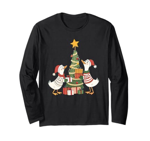 Weihnachtsbaum Silly Goose Santa Christmas Women Men Langarmshirt Weihnachtsbaum Silly Goose Santa Christmas Women Men Langarmshirt von Funny Goose Christmas Shirts for Women Men Girls