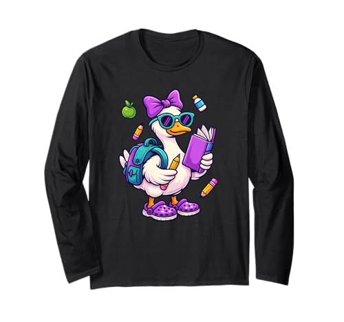 Funny Goose Coquette Bow Back to School Teacher Girls Langarmshirt Funny Goose Coquette Bow Back to School Teacher Girls Langarmshirt von Funny Goose First Day Of School
