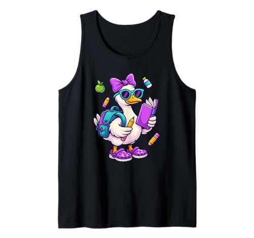 Funny Goose Coquette Bow Back to School Teacher Girls Tank Top Funny Goose Coquette Bow Back to School Teacher Girls Tank Top von Funny Goose First Day Of School
