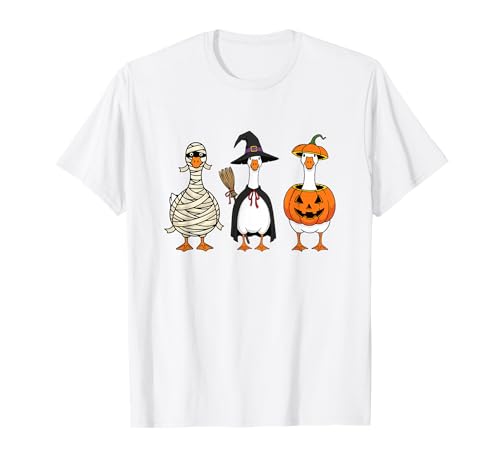Lustige Mama Gans Halloween Kürbis Hexenhut Gans T-Shirt von Funny Goose Halloween Graphic
