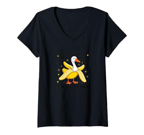 Damen Ich Bin Keine dumme Gans, ich Bin eine Banane - Goose - Funny Gosling T-Shirt mit V-Ausschnitt Damen Ich Bin Keine dumme Gans, ich Bin eine Banane - Goose - Funny Gosling T-Shirt mit V-Ausschnitt von Funny Goose - I'm Not a Silly Goose, I'm a Banana
