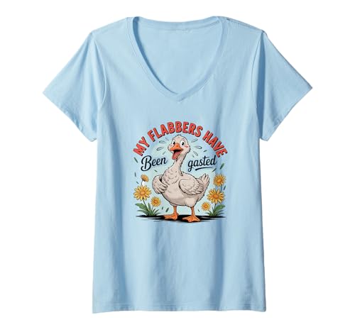 Damen Meine Flabbers wurden verköstigt T-Shirt mit V-Ausschnitt Damen Meine Flabbers wurden verköstigt T-Shirt mit V-Ausschnitt von Funny Goose