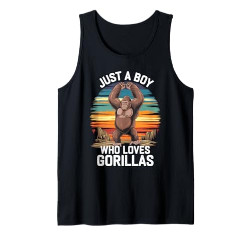 Herren Nur EIN Junge, der Gorillas liebt Vintage Sunset Gorilla Lover Tank Top Herren Nur EIN Junge, der Gorillas liebt Vintage Sunset Gorilla Lover Tank Top von Funny Gorilla Lover Apparel for Men Women