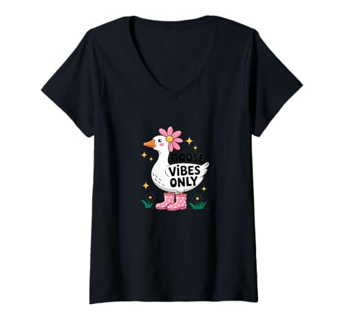 Damen Goose Vibes Only - Gans - Funny Gosling T-Shirt mit V-Ausschnitt Damen Goose Vibes Only - Gans - Funny Gosling T-Shirt mit V-Ausschnitt von Funny Gosling - Goose Vibes Only
