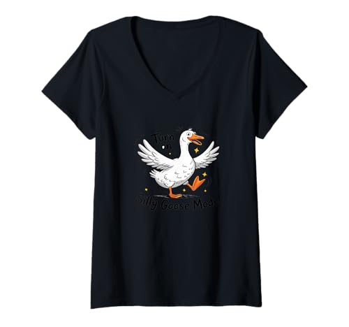 Damen Schalten Sie den albernen Gänsemodus EIN – Gans – lustiges Gosling T-Shirt mit V-Ausschnitt Damen Schalten Sie den albernen Gänsemodus EIN – Gans – lustiges Gosling T-Shirt mit V-Ausschnitt von Funny Gosling - Turn On Silly Goose Mode