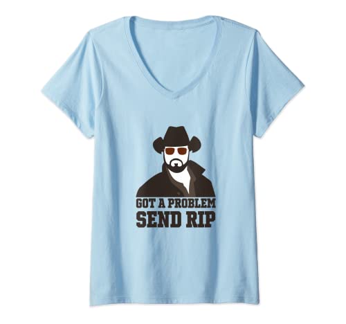 Damen Habe ein Problem Rip senden T-Shirt mit V-Ausschnitt Damen Habe ein Problem Rip senden T-Shirt mit V-Ausschnitt von Funny Got A Problem Send Rip Quote