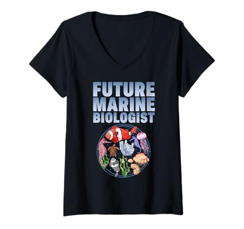 Damen Student der Ozeanbiologie: Zukünftiger Meeresbiologe T-Shirt mit V-Ausschnitt Damen Student der Ozeanbiologie: Zukünftiger Meeresbiologe T-Shirt mit V-Ausschnitt von Funny Graduate Apparel