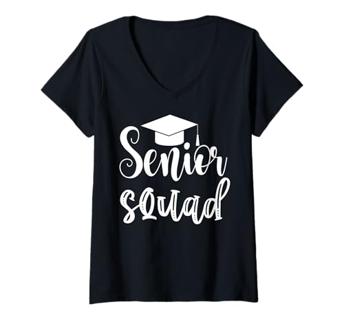 Damen Senior Squad Abschlussfeier T-Shirt mit V-Ausschnitt Damen Senior Squad Abschlussfeier T-Shirt mit V-Ausschnitt von Funny Graduation Apparel for Science Lovers