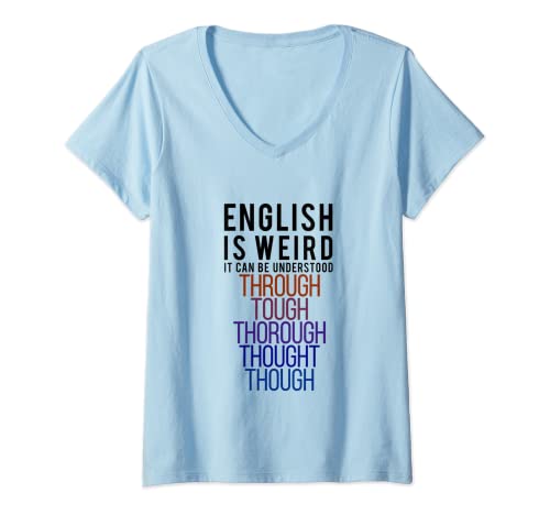 Damen Lustiges Englisch ist Weird Grammar Shirt Grammar Nerd Geschenk T-Shirt mit V-Ausschnitt Damen Lustiges Englisch ist Weird Grammar Shirt Grammar Nerd Geschenk T-Shirt mit V-Ausschnitt von Funny Grammar T Shirts And Grammar Nerds Gifts
