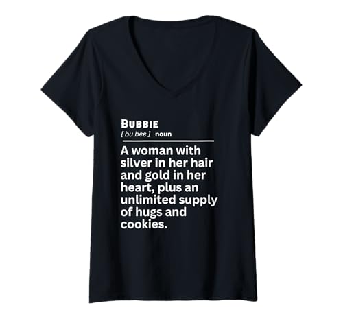 Damen Funny Bubbie Humorvolle Definition Oma T-Shirt mit V-Ausschnitt Damen Funny Bubbie Humorvolle Definition Oma T-Shirt mit V-Ausschnitt von Funny Grandma Humor Tees