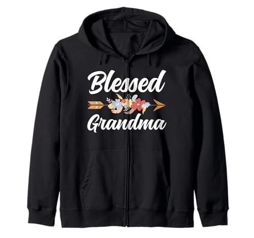 Blessed Grandma Blumendekor Großmutter Muttertag Damen Kapuzenjacke von Funny Grandmother Grandparent Grandmom Gifts