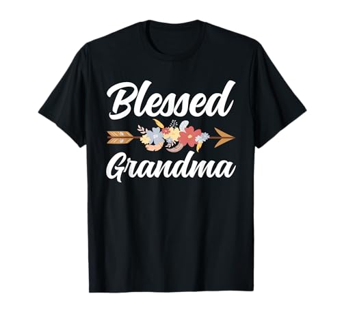 Blessed Grandma Blumendekor Großmutter Muttertag Damen T-Shirt von Funny Grandmother Grandparent Grandmom Gifts