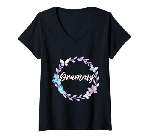 Damen Grammy Großmutter Großmutter Oma Muttertag Großmutter T-Shirt mit V-Ausschnitt von Funny Grandmother Grandparent Grandmom Gifts