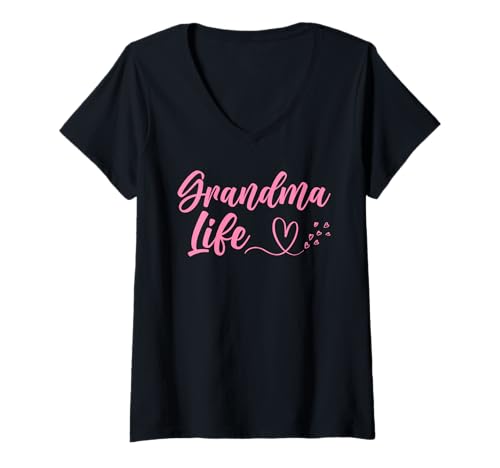 Damen Grandma Life Großeltern Großmutter Großmutter im Ruhestand T-Shirt mit V-Ausschnitt von Funny Grandmother Grandparent Grandmom Gifts