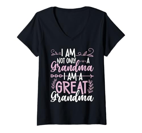 Damen Ich Bin Nicht nur eine Oma, ich Bin eine Urgroßmutter, Großmutter, Oma T-Shirt mit V-Ausschnitt von Funny Grandmother Grandparent Grandmom Gifts