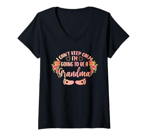 Damen Ich kann Nicht ruhig bleiben, um Oma zu Sein, Großmutter, Frau T-Shirt mit V-Ausschnitt von Funny Grandmother Grandparent Grandmom Gifts