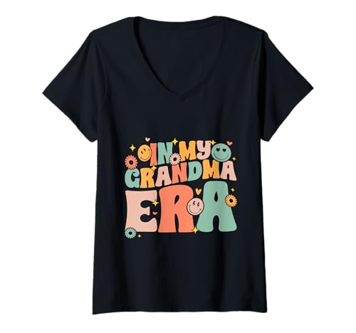 Damen In meiner Oma-Ära, fetzige Großmutter, Großmutter, Muttertag T-Shirt mit V-Ausschnitt von Funny Grandmother Grandparent Grandmom Gifts