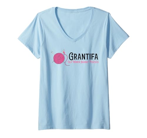 Damen Grantifa Alte Frauen gegen Faschisten T-Shirt mit V-Ausschnitt Damen Grantifa Alte Frauen gegen Faschisten T-Shirt mit V-Ausschnitt von Funny Grantifa Old Women Against Fascists Shirt