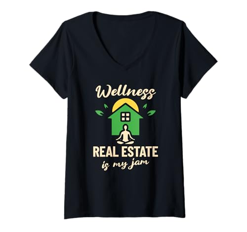 Damen Wellness Real Estate ist My Jam Realtor Housing T-Shirt mit V-Ausschnitt Damen Wellness Real Estate ist My Jam Realtor Housing T-Shirt mit V-Ausschnitt von Funny Graphic Designs for Realtors and Home Lovers