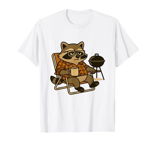 Waschbär Papa Lustiger Kaffeeliebhaber Cool Entspannt Waschbär Papa Mama T-Shirt von Funny Graphic Raccoon Lovers Coffee Addicts Father