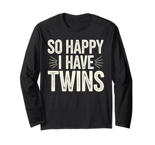 Twins Baby Ankündigung So Happy I Have Twins Boy Langarmshirt von Funny Graphic Tees For Women and Men