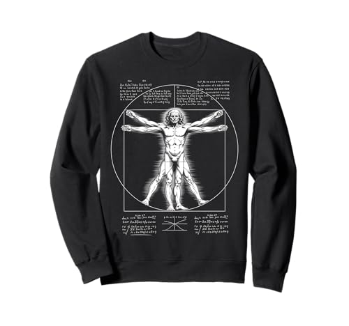 Vitruvian Man Vinci Kunstgeschichte Anatomie Wissenschaft Zeichnung Sweatshirt Vitruvian Man Vinci Kunstgeschichte Anatomie Wissenschaft Zeichnung Sweatshirt von Funny Graphic Tees For Women and Men